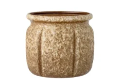 Blumentopf Norell – Steingut mit individueller Glasur in Braun