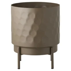 Blumentopf „Ravira“ – Stahl in elegantem Braun