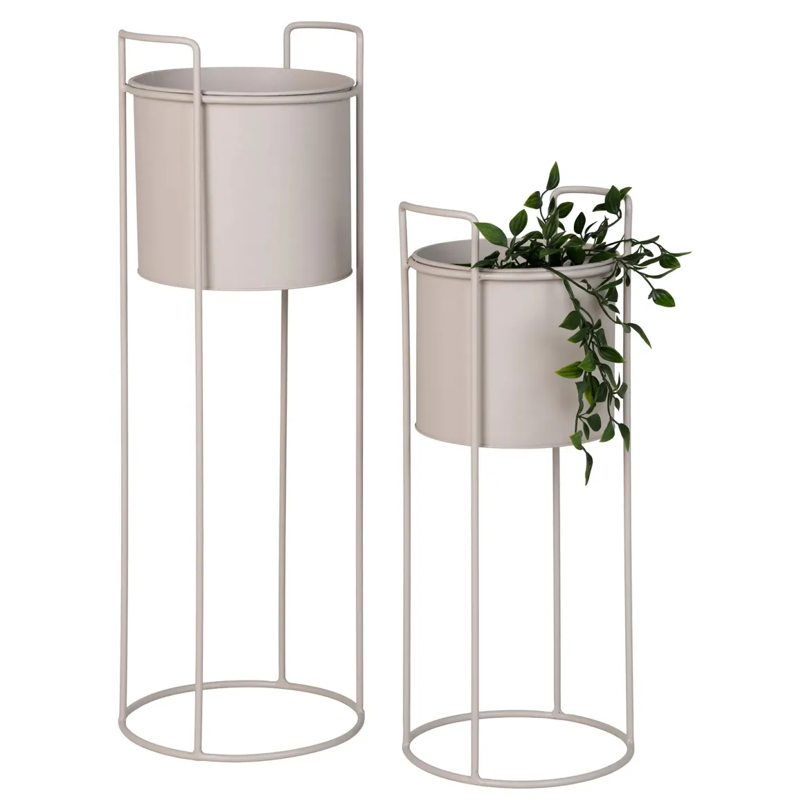 Blumentopf „Salentino“ – Sandfarbener Stahl-Look im 2er-Set