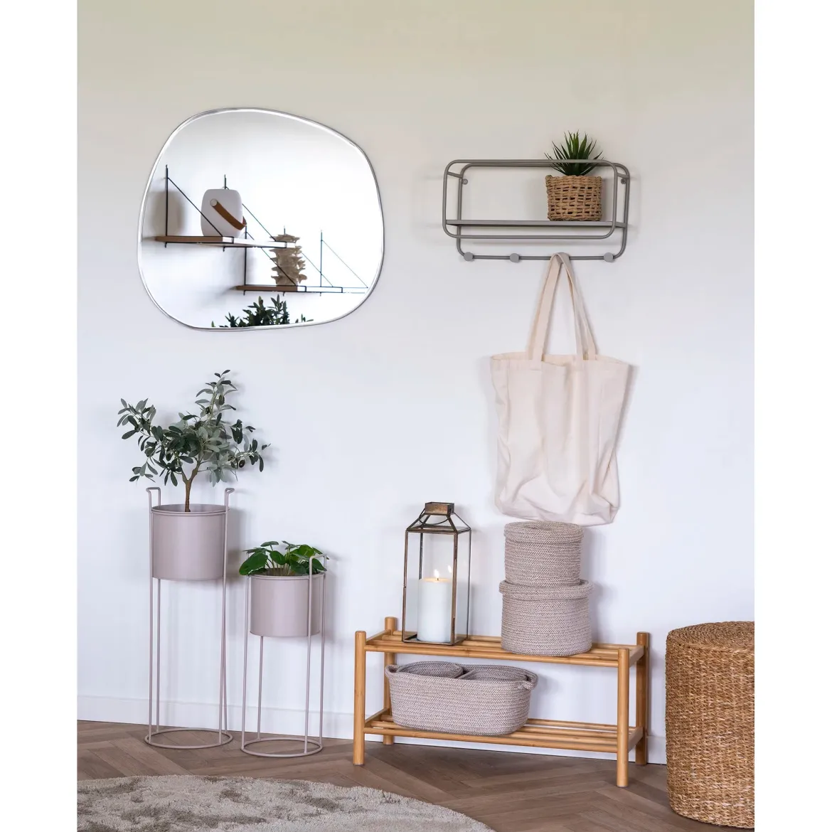 Blumentopf „Salentino“ – Sandfarbener Stahl-Look im 2er-Set