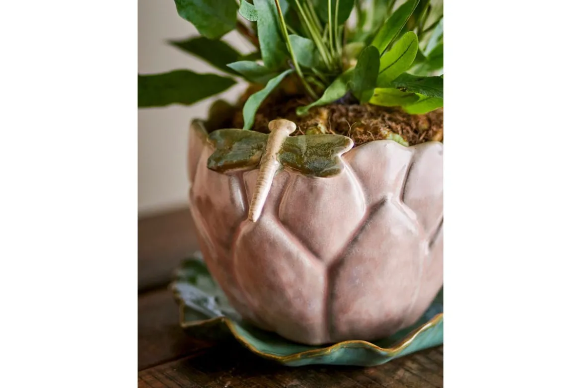 Blumentopf Seerose – Steingut mit Untertasse