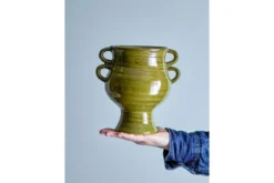 Blumentopf „Selari“ – Grünes Steingut