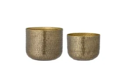 Blumentopf-Set Caldera – Antiker Messinglook aus Aluminium (2er-Set)
