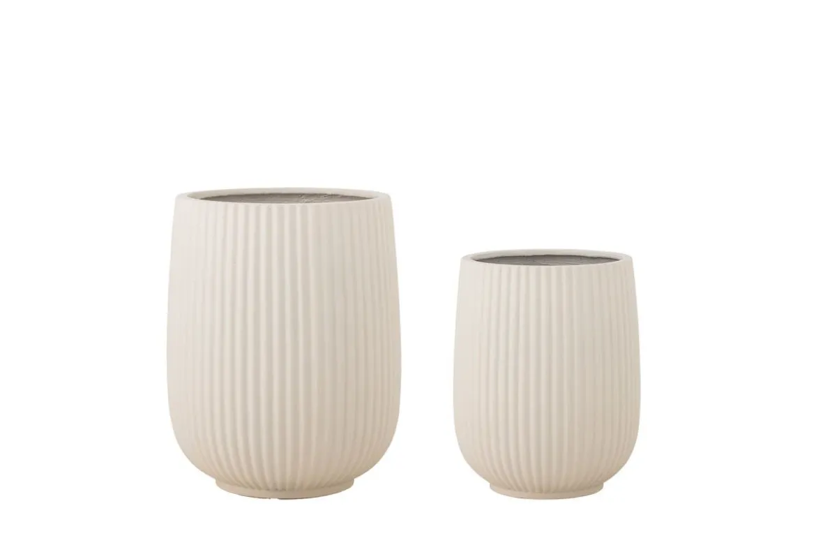 Blumentopf-Set „Calmea“ – Weißes Magnesia (2-teilig)