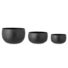 Blumentopf-Set Onyx – Glänzendes Metalldesign in Schwarz (3er-Set)