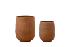 Blumentopf-Set „Rustea“ – Braun in Rostoptik (2-teilig)