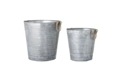 Blumentopf-Set Varese – Antik-Zink-Optik in Grau (2er-Set)