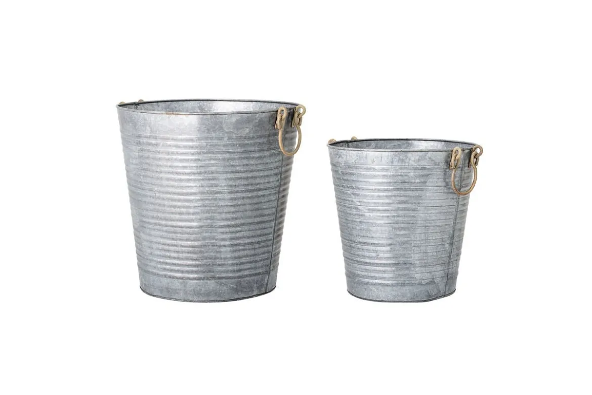 Blumentopf-Set Varese – Antik-Zink-Optik in Grau (2er-Set)