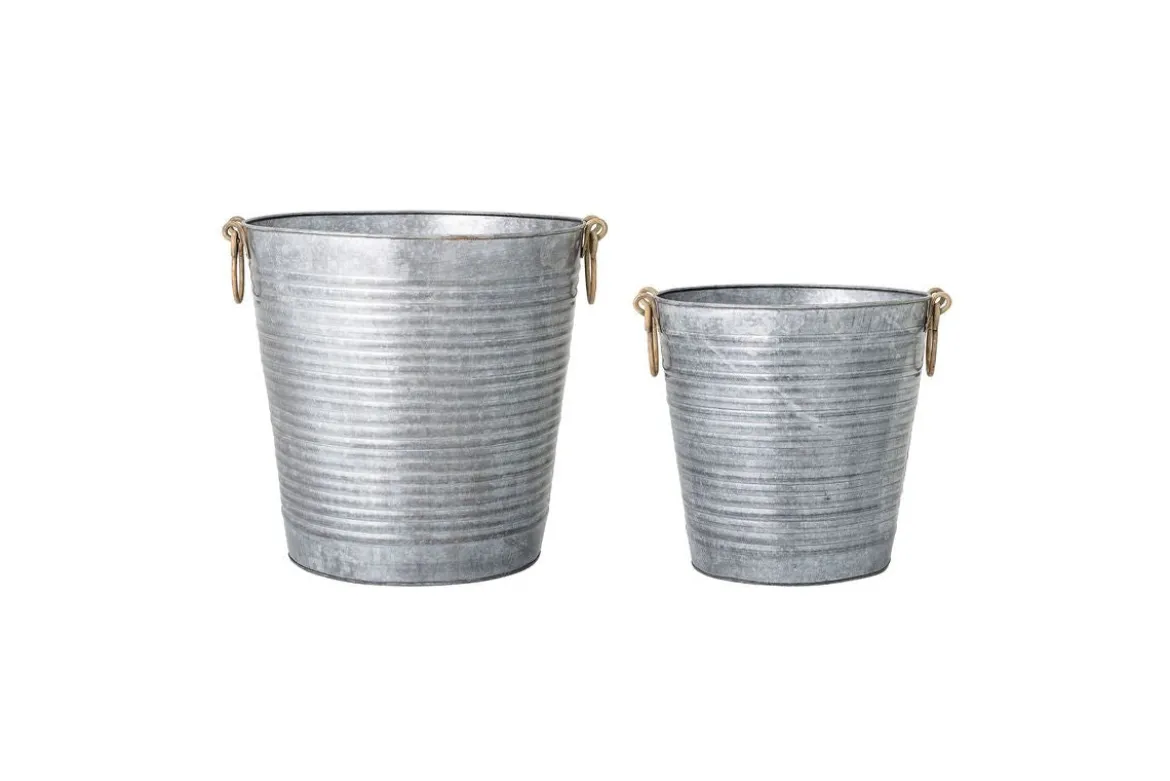 Blumentopf-Set Varese – Antik-Zink-Optik in Grau (2er-Set)