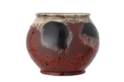 Blumentopf Smaragd – rot glasiertes Steingut