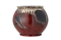Blumentopf Smaragd – rot glasiertes Steingut