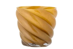 Blumentopf Solina – Mundgeblasenes Glas in warmem Gelb