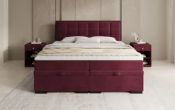 Boxspringbett Alessia mit Stauraum in Samt