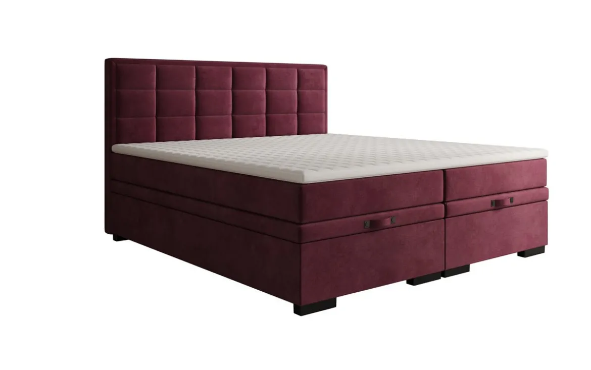 Boxspringbett Alessia mit Stauraum in Samt