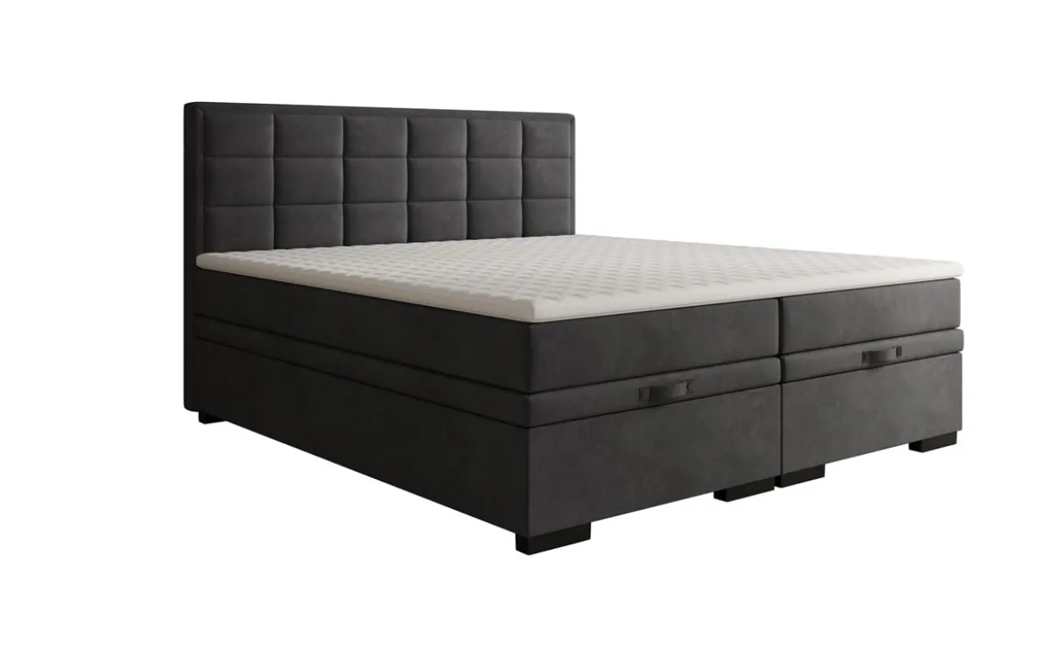 Boxspringbett Alessia mit Stauraum in Samt