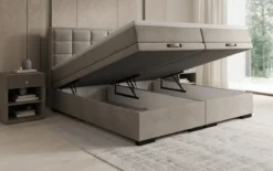 Boxspringbett Alessia mit Stauraum in Samt