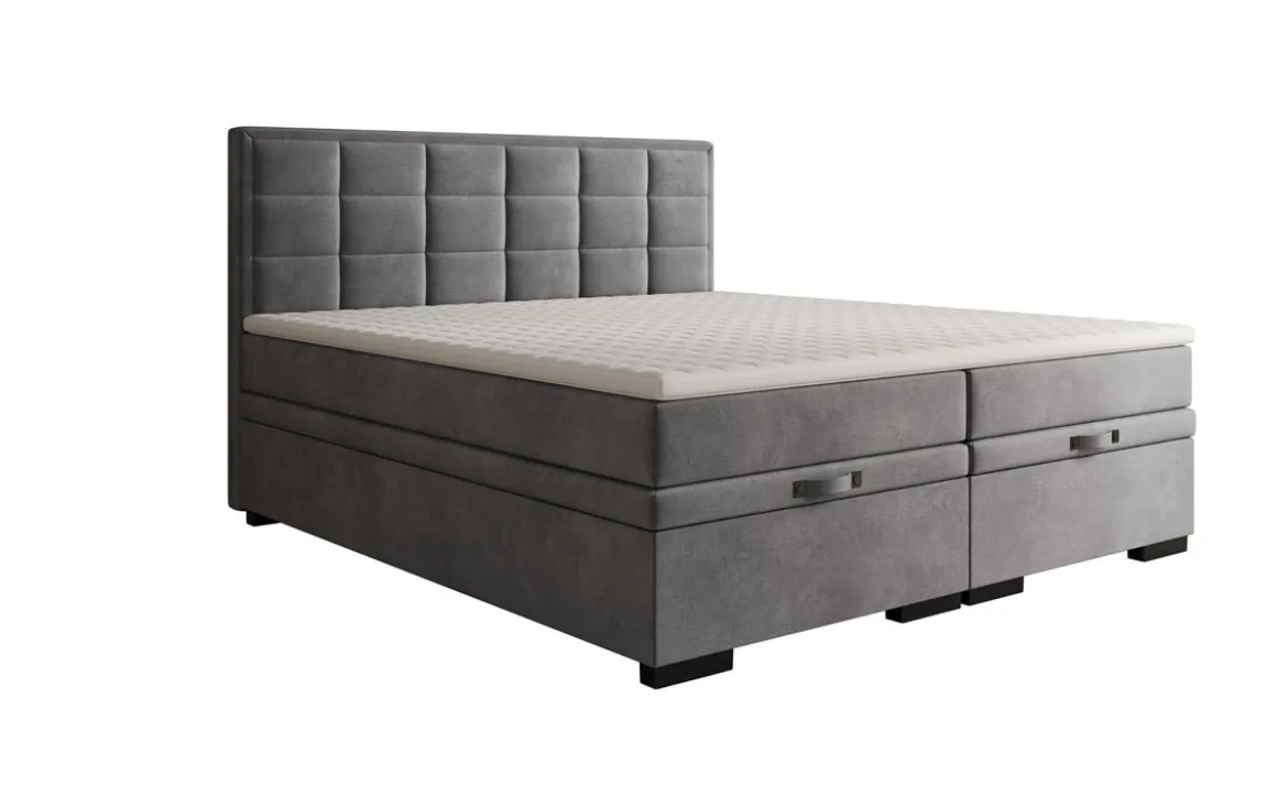 Boxspringbett Alessia mit Stauraum in Samt