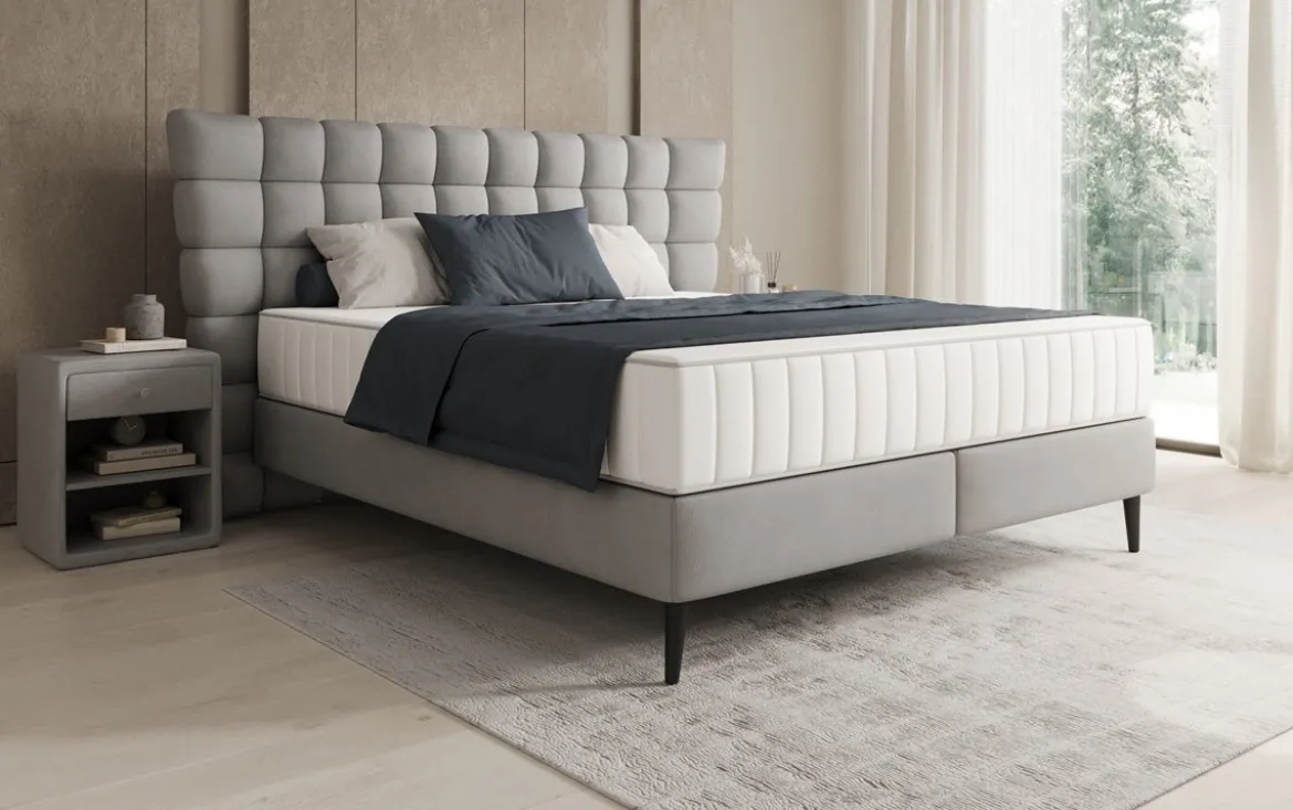 Boxspringbett Alvion in Echtleder