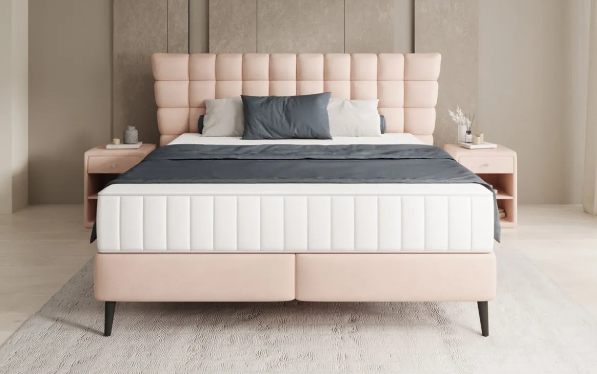 Boxspringbett Alvion in Echtleder
