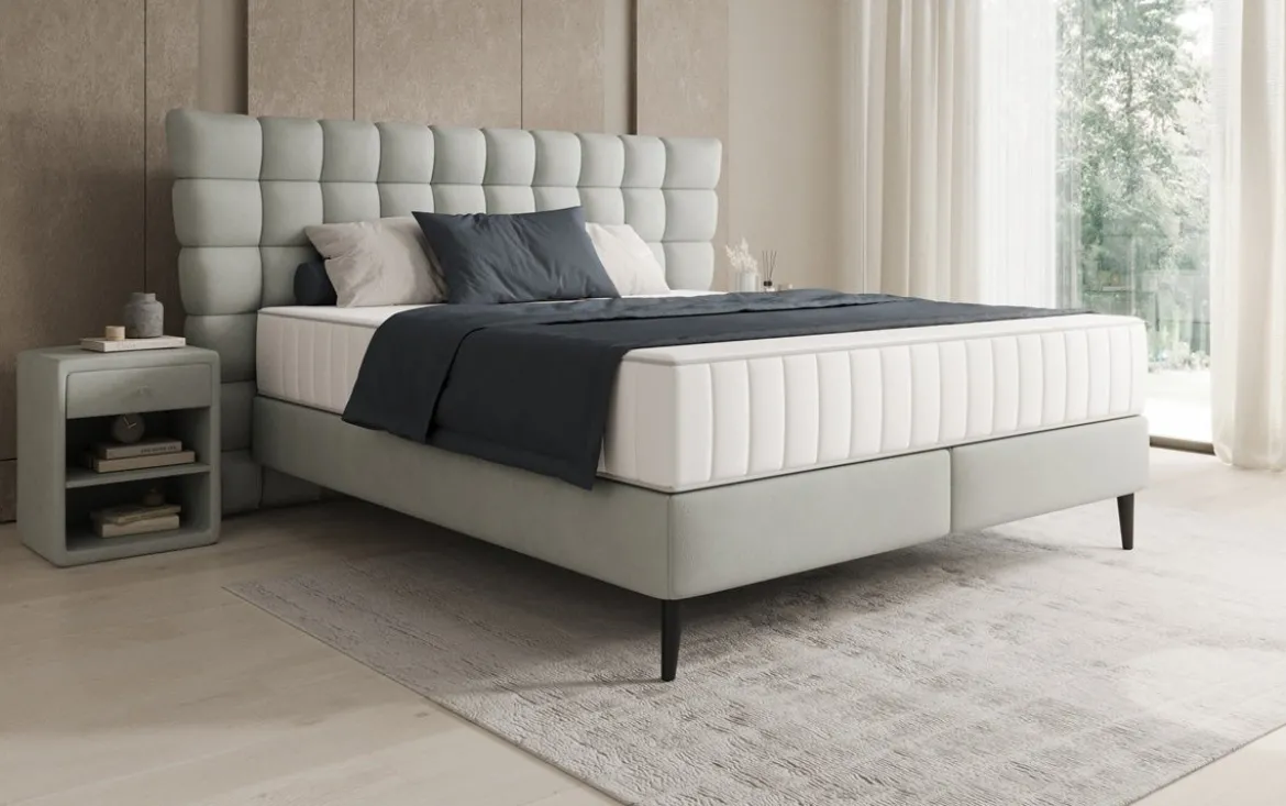 Boxspringbett Alvion in Echtleder