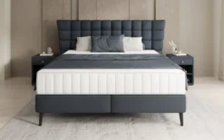 Boxspringbett Alvion in Echtleder