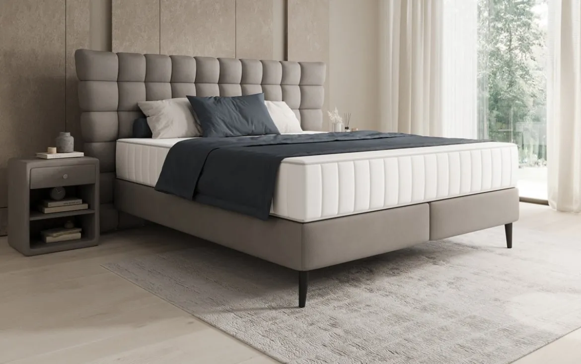 Boxspringbett Alvion in Echtleder