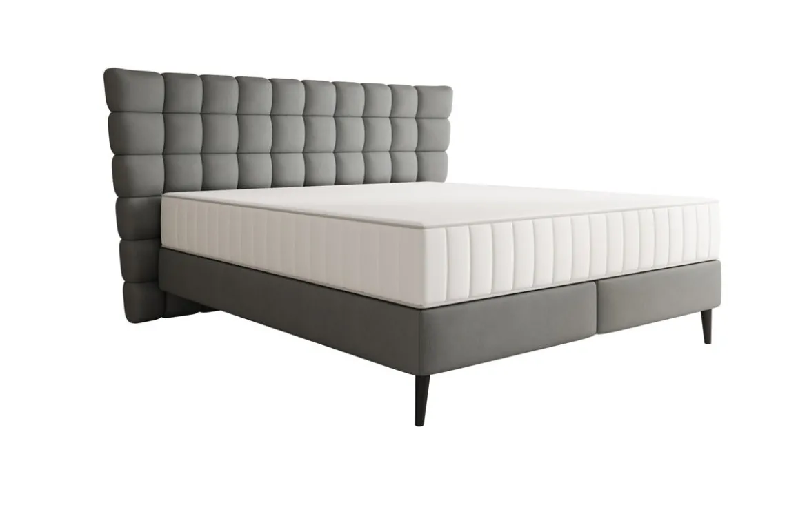 Boxspringbett Alvion in Echtleder
