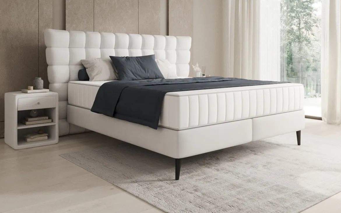 Boxspringbett Alvion in Echtleder