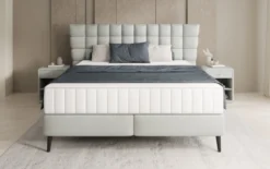 Boxspringbett Alvion in Echtleder