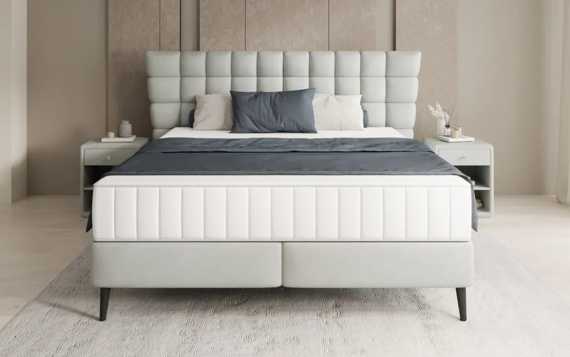 Boxspringbett Alvion in Echtleder