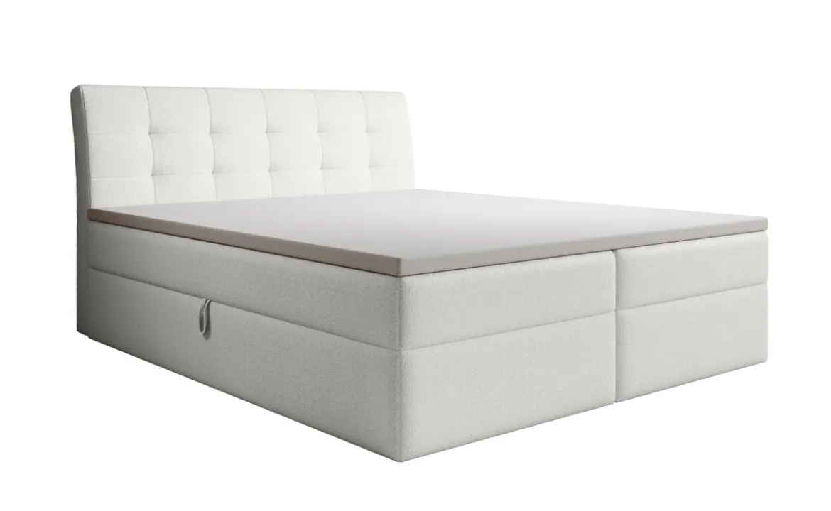 Boxspringbett Amalia Bouclé mit Stauraum