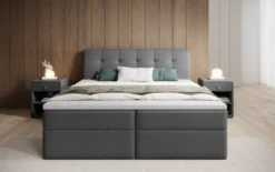 Boxspringbett Amalia Bouclé mit Stauraum