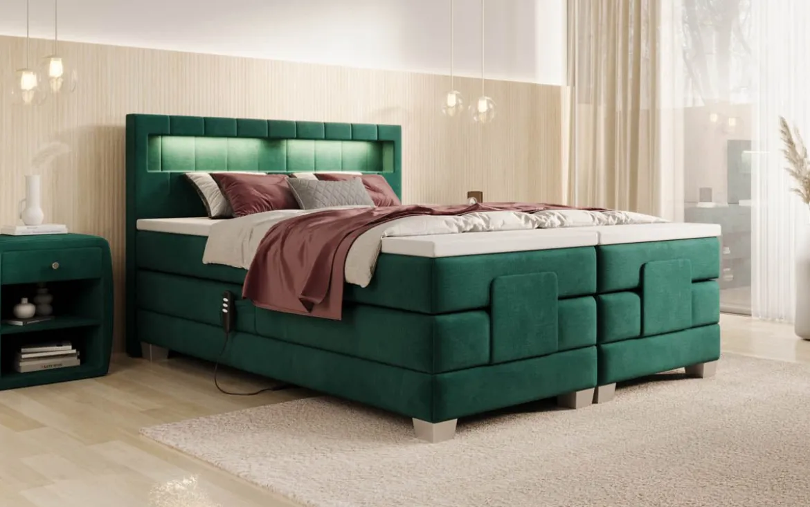 Boxspringbett Ardena Samt elektrisch verstellbar mit LED