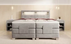 Boxspringbett Ardena Samt elektrisch verstellbar mit LED