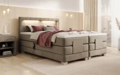Boxspringbett Ardena Samt elektrisch verstellbar mit LED