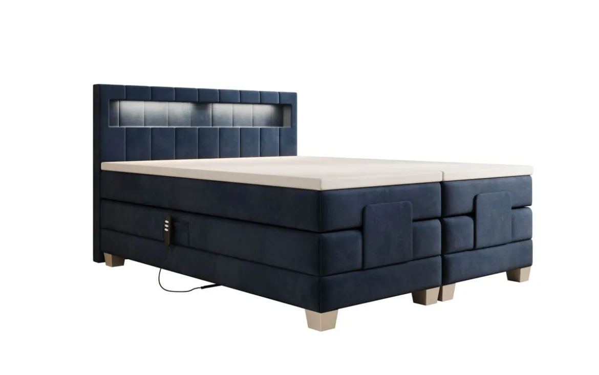 Boxspringbett Ardena Samt elektrisch verstellbar mit LED