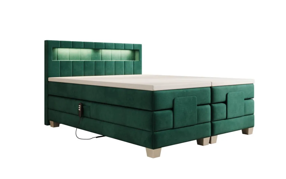 Boxspringbett Ardena Samt elektrisch verstellbar mit LED