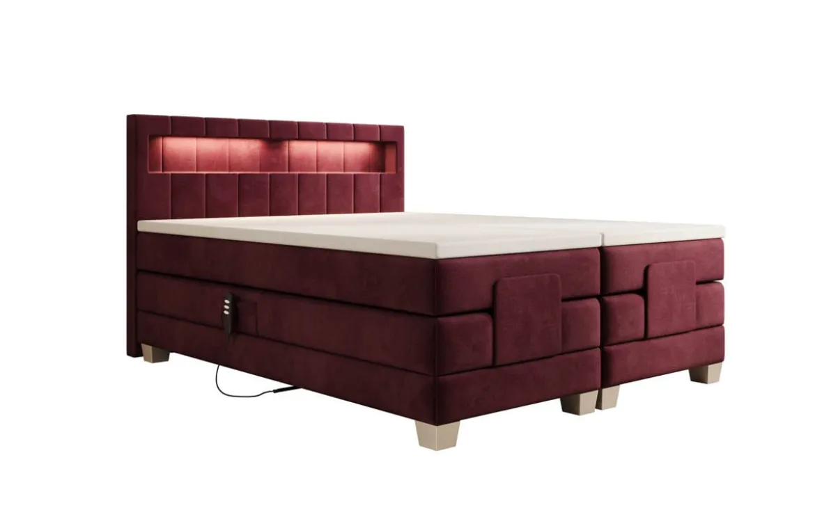 Boxspringbett Ardena Samt elektrisch verstellbar mit LED
