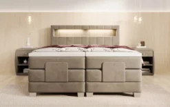Boxspringbett Ardena Samt elektrisch verstellbar mit LED
