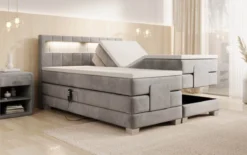 Boxspringbett Ardena Samt elektrisch verstellbar mit LED