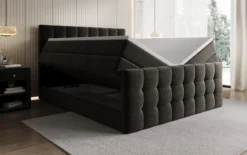 Boxspringbett Ascot in Strukturstoff mit Stauraum