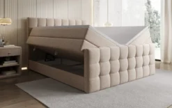 Boxspringbett Ascot in Strukturstoff mit Stauraum