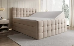 Boxspringbett Ascot in Strukturstoff mit Stauraum