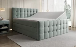Boxspringbett Ascot in Strukturstoff mit Stauraum