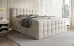 Boxspringbett Ascot in Strukturstoff mit Stauraum