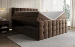 Boxspringbett Ascot in Strukturstoff mit Stauraum