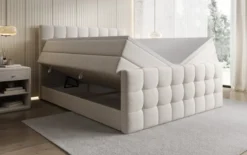 Boxspringbett Ascot in Strukturstoff mit Stauraum