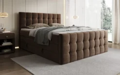 Boxspringbett Ascot in Strukturstoff mit Stauraum