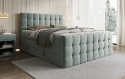 Boxspringbett Ascot in Strukturstoff mit Stauraum