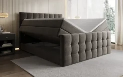 Boxspringbett Ascot in Strukturstoff mit Stauraum